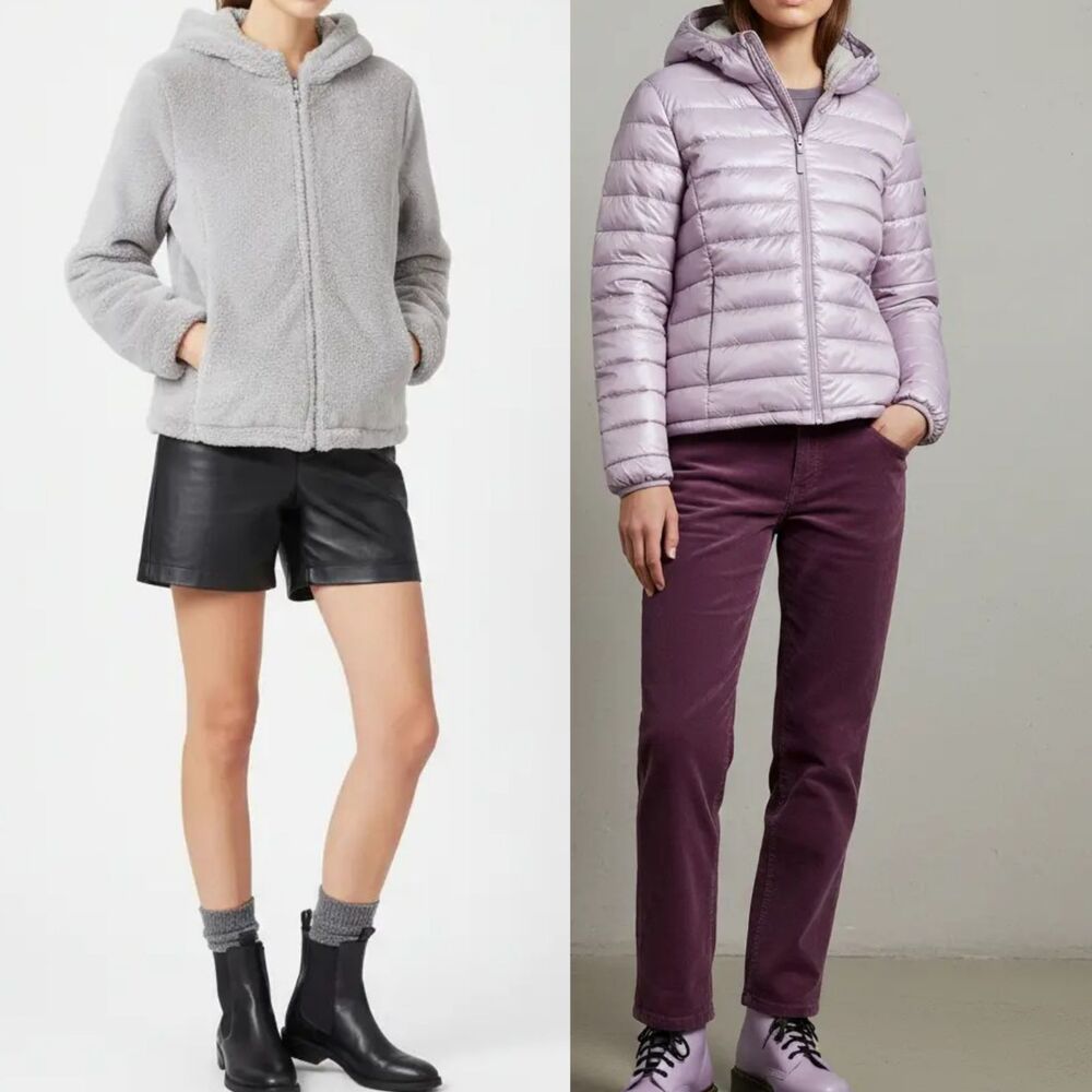 Andrew Marc Soft Girl Pastel Core Reversible Faux Fur Lavender & Gray NWOT